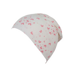 Cappello per bambini in jersey leggero con stampa rosa a cuori