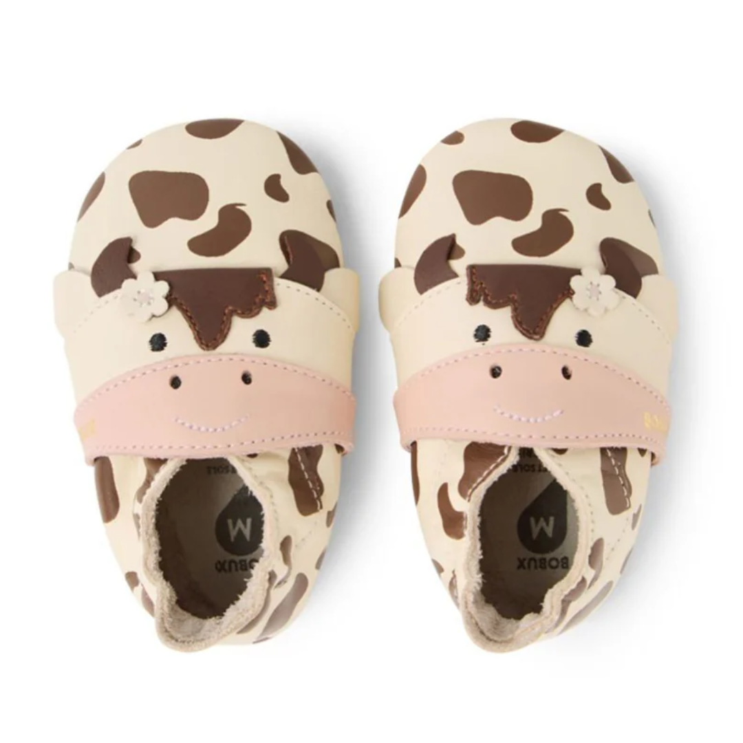 Bobux Soft Sole - Mooley Cow - White Coffee