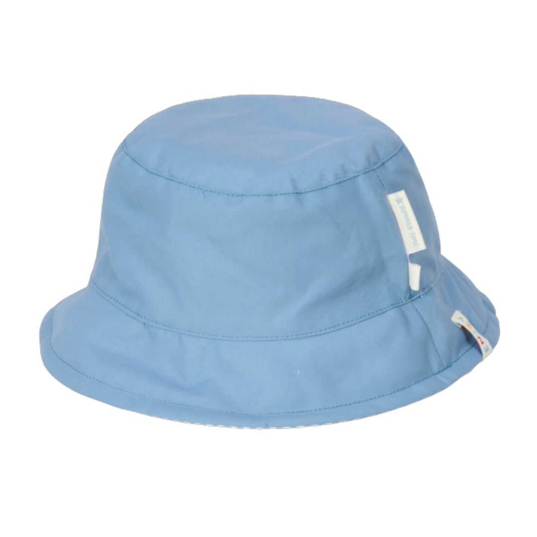 Cappello estivo tinta unita Ocean Blue Little Dutch in cotone