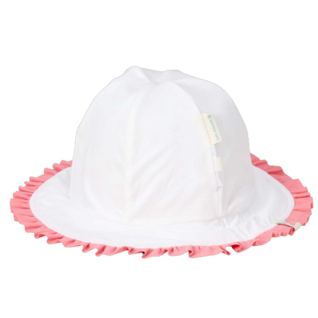 Cappello estivo bambina Little Dutch reversibile con fantasia Sunny Flowers multicolore su fondo chiaro