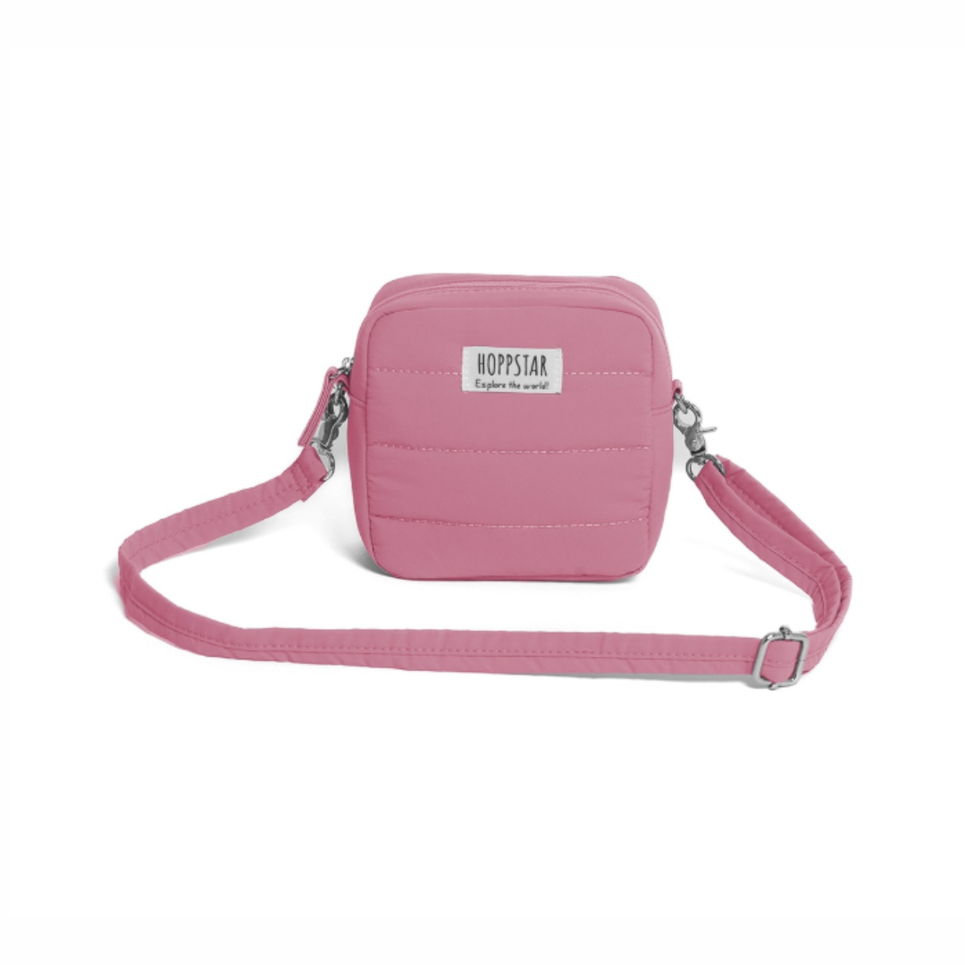 Custodia imbottita per fotocamera Hoppstar in colore rosa con tracolla rimovibile