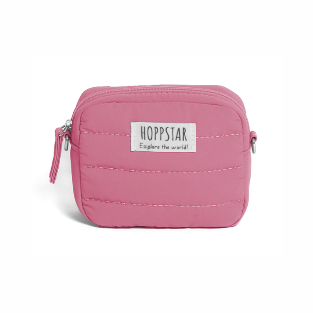 Custodia Hoppstar Midi rosa, compatta e leggera, con chiusura a zip