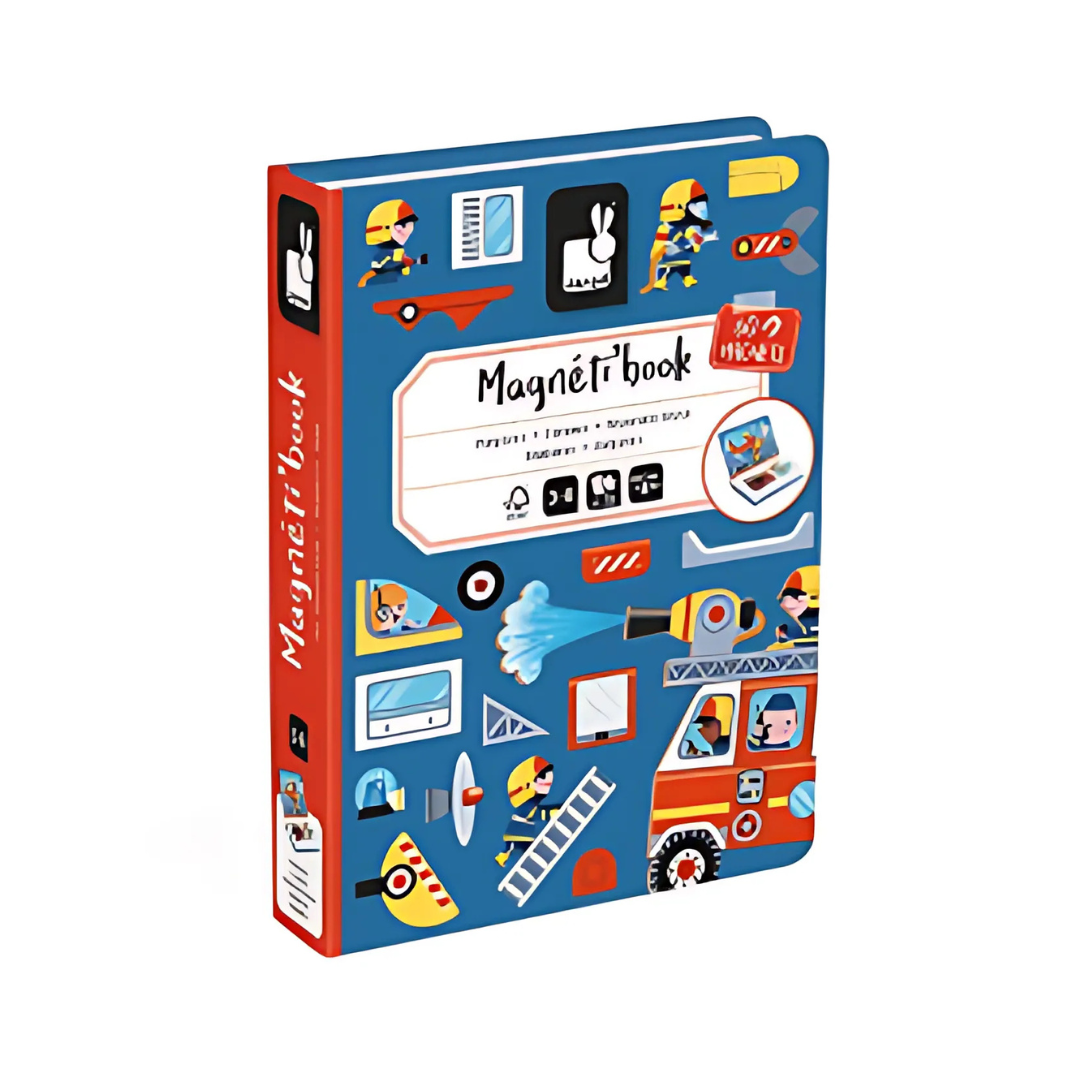 Gioco magnetico per bambini Janod Magnéti'Book Dinosauri con scatola a forma di libro