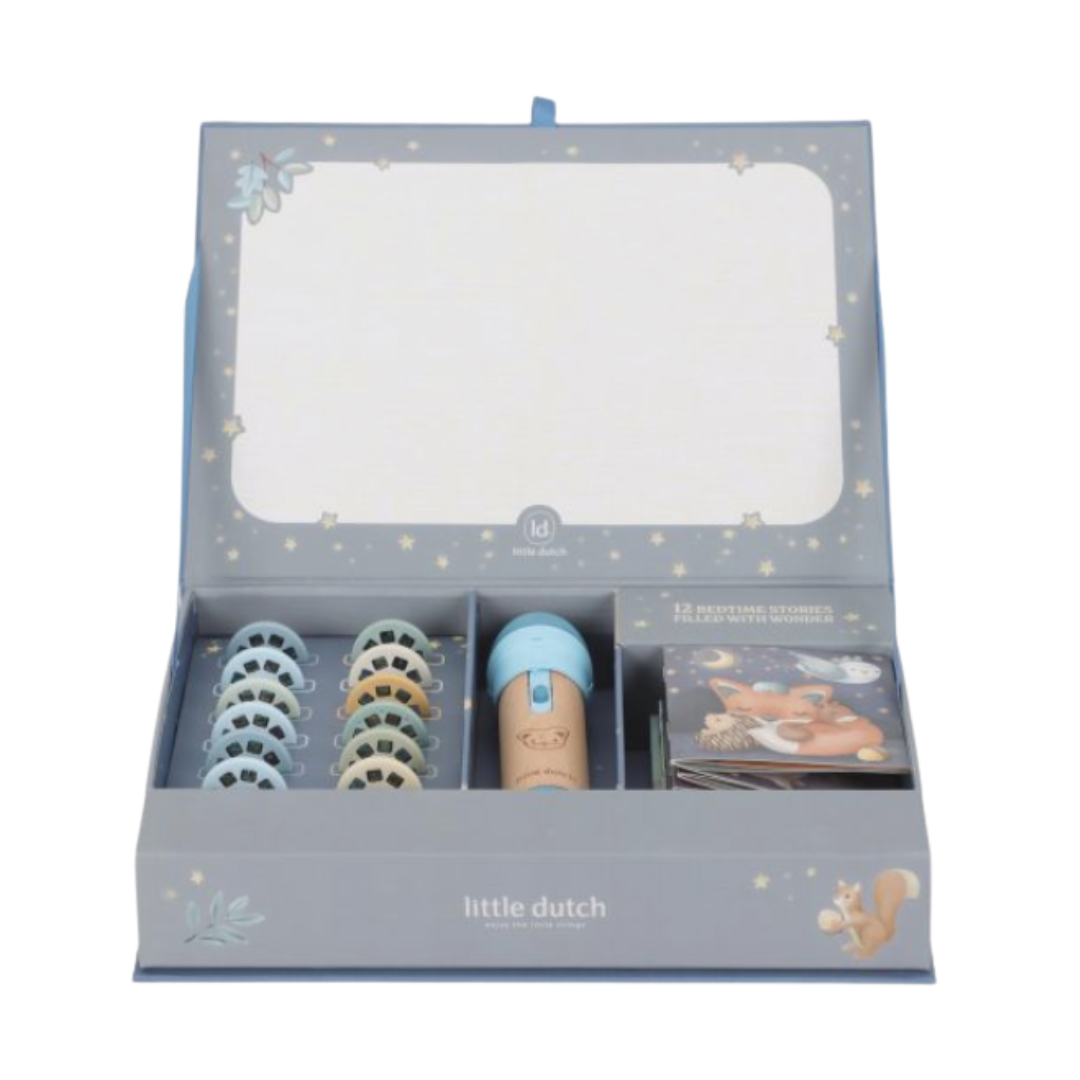 Interno della valigetta con schermo per proiezione e scomparti organizzati