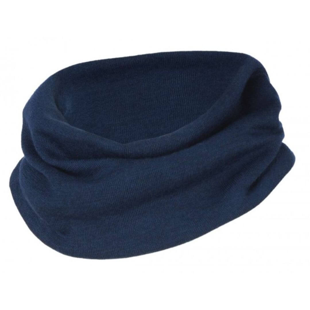Set Cappello e Scaldacollo in Lana e Seta Biologica Certificata GOTS - Blu