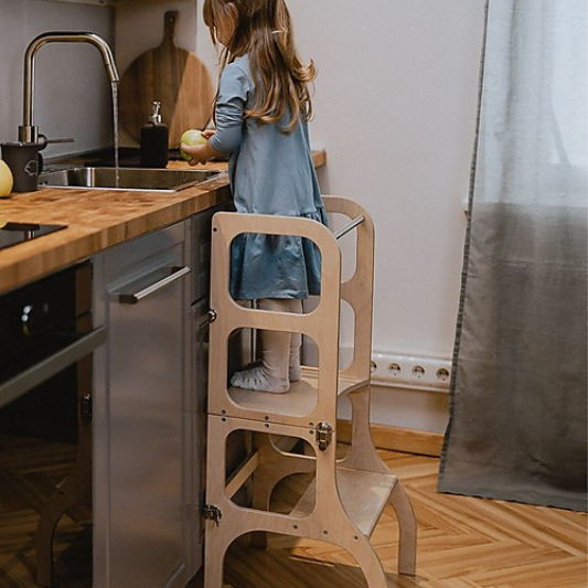 Torre Montessori - Convertibile in tavolino Bianco – Le Coccole