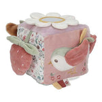 Little Dutch Cubo Multiattività Fairy Garden, cubo sensoriale morbido rosa per neonati