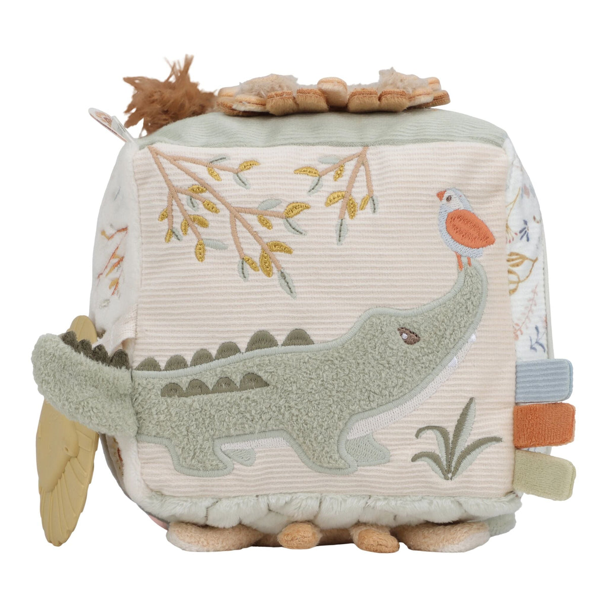 Cubo in stoffa Little Dutch Safari Friends con texture diverse da toccare