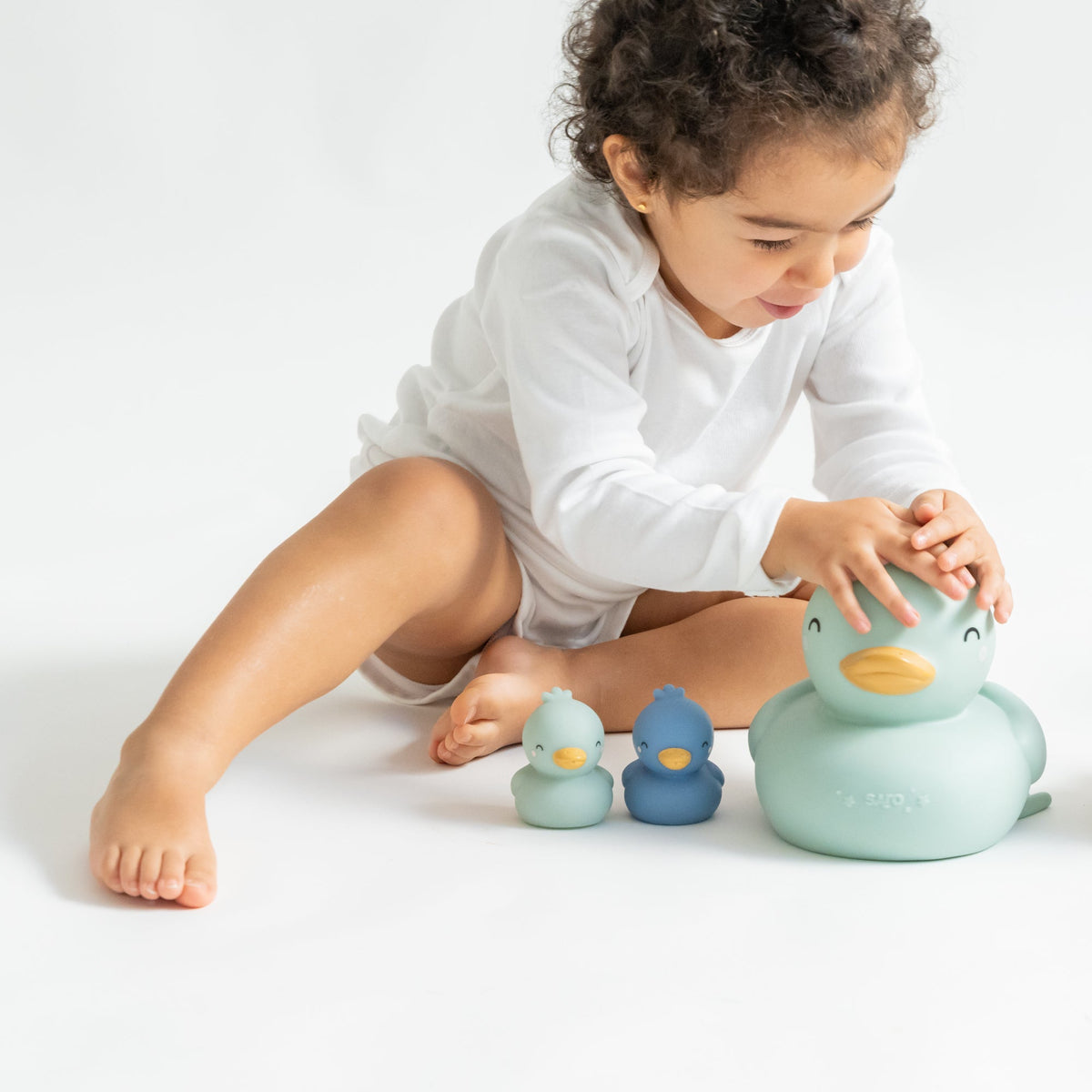 Paperelle Saro Little Ducks, giochi per il bagnetto neonato senza BPA
