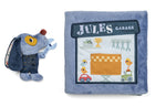 Il Garage di Jules Lilliputiens 83585, libro attività in stoffa con il cane Jules