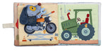 Lilliputiens Il Garage di Jules, libro in stoffa con veicoli da scoprire