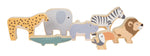 Animali da accatastare Safari Small Foot, 7 animali di legno con elefante
