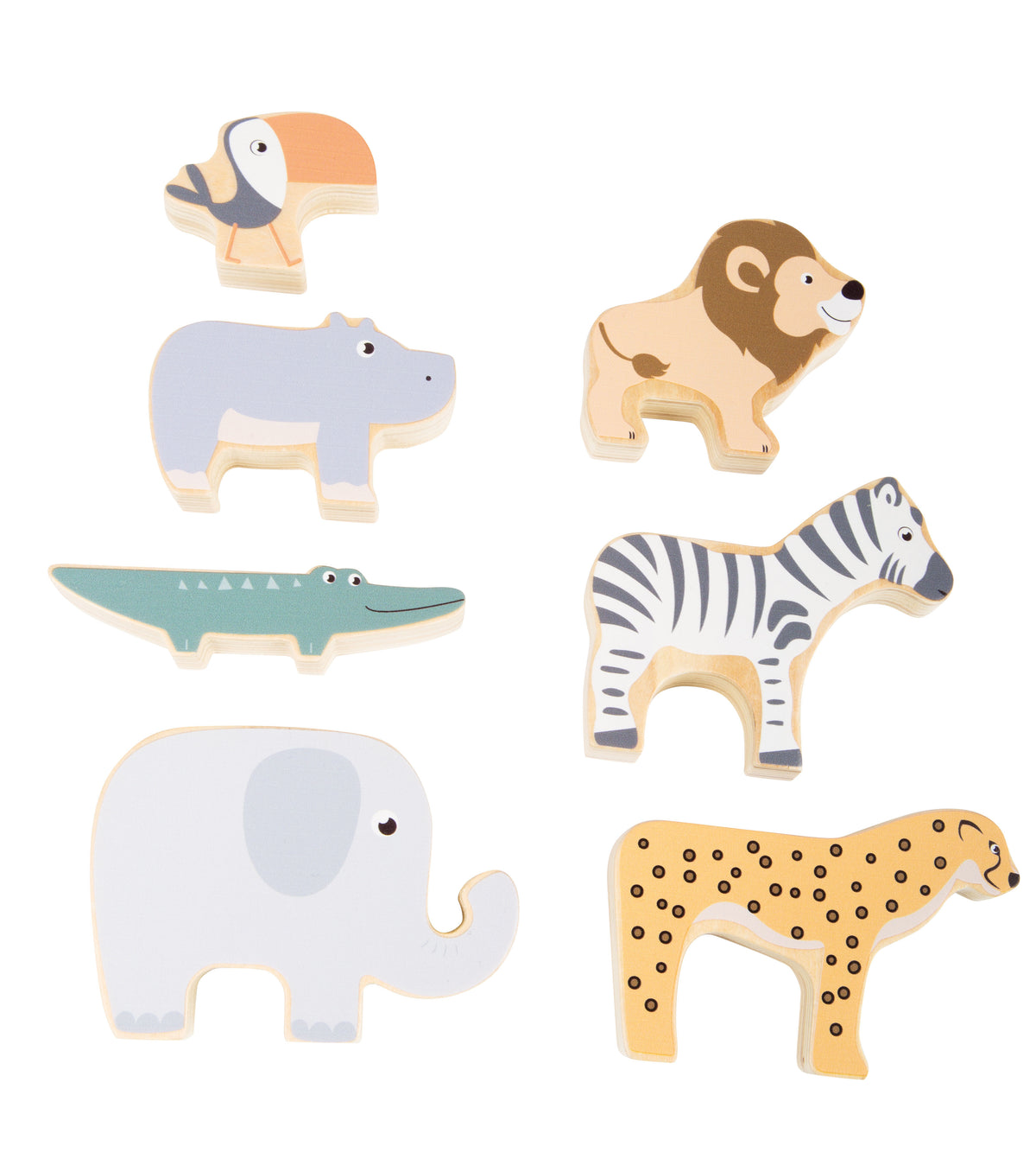 Set animali giungla in legno Small Foot da impilare, dai 12 mesi