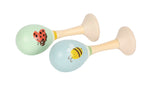 Maracas Piccoli Amici Small Foot, primo strumento ritmico in legno per neonati