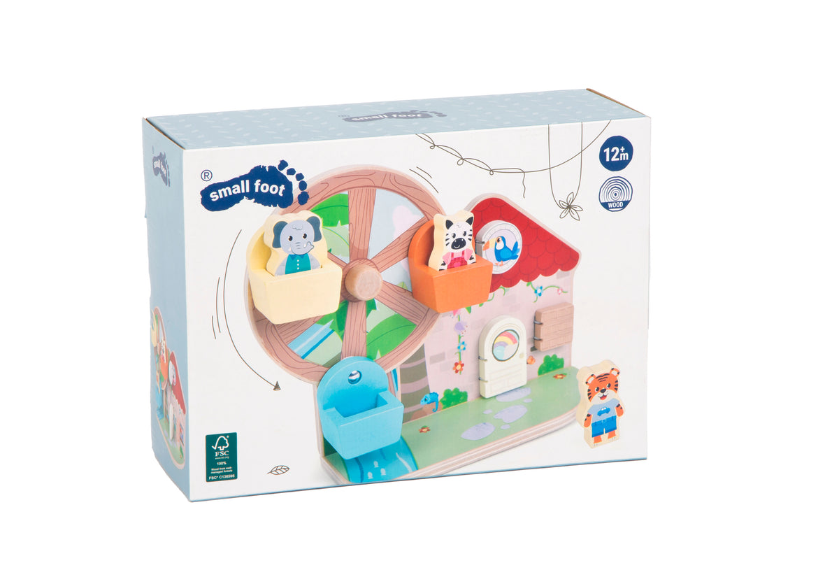 Confezione della ruota panoramica Jungle Friends Small Foot, idea regalo per il primo compleanno