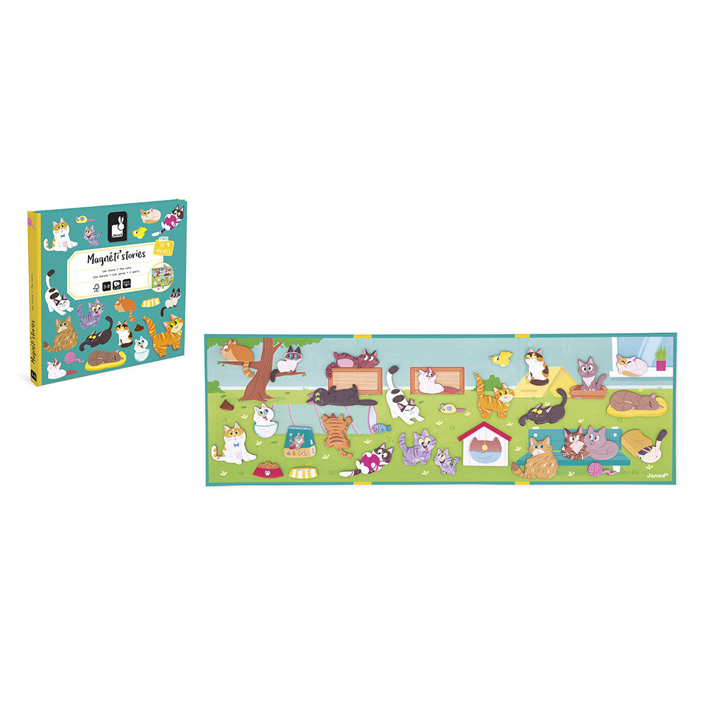 Magneti Stories I Gatti Janod, gioco magnetico da ristorante per bambini di 3 anni