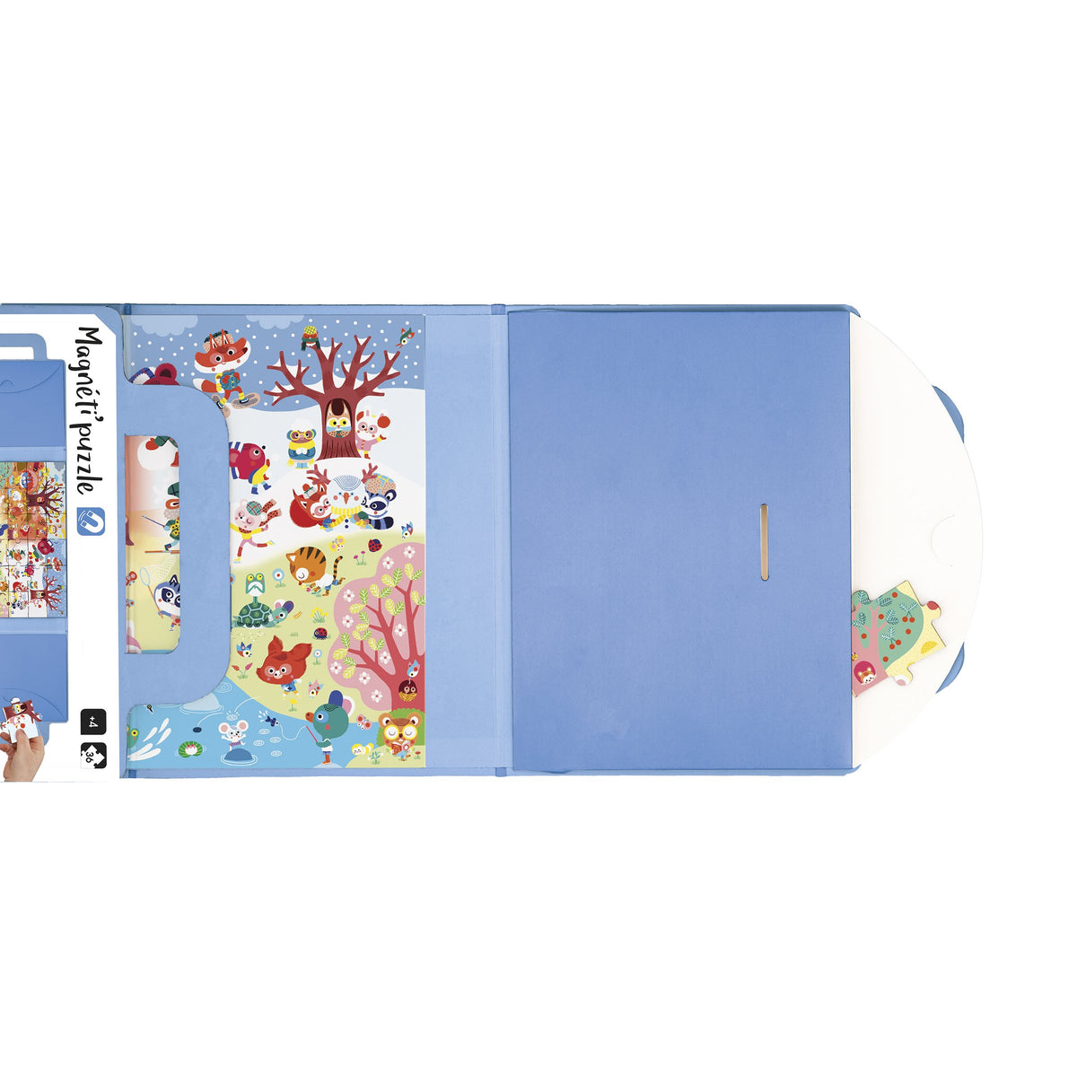 Janod Magneti Puzzle 4 Stagioni, gioco magnetico con calamite per bambini in viaggio
