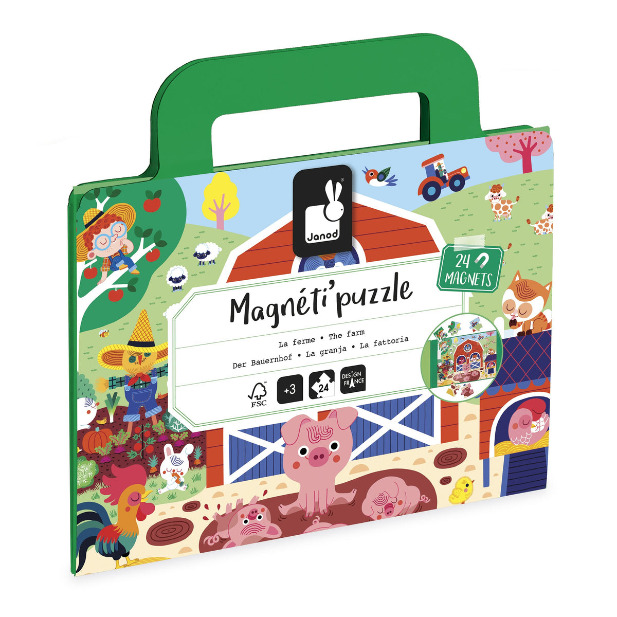 Magneti Puzzle Fattoria Janod, puzzle magnetico per bambini dai 3 anni