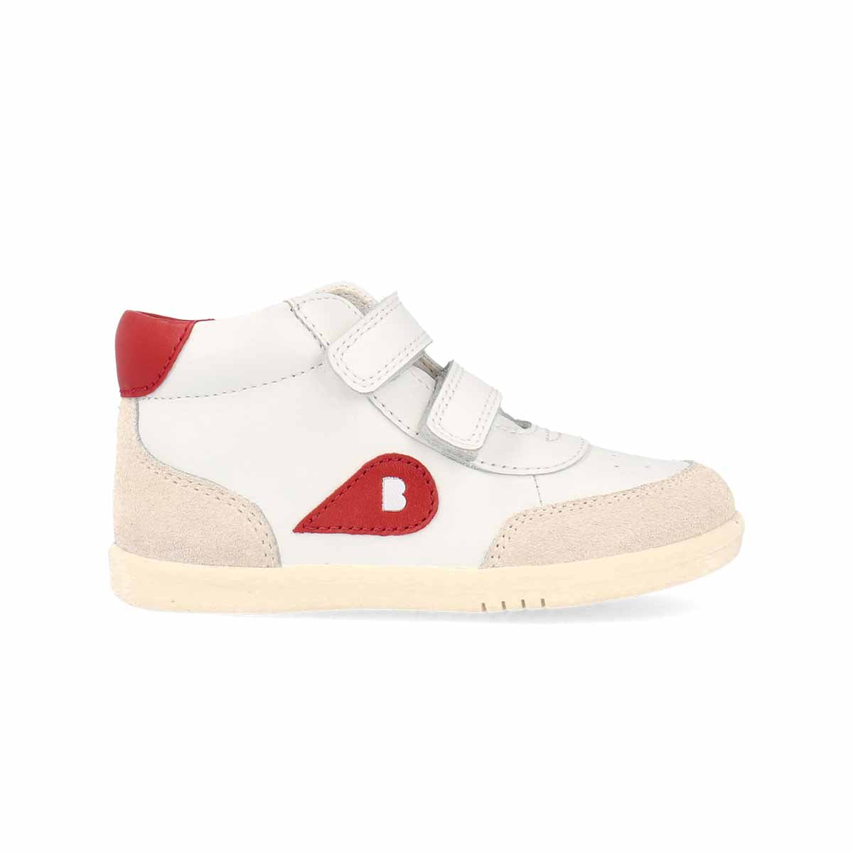 Bobux I-Walk Champ High Chalk Radiant Red scarpe bambino collo alto bianco e rosso