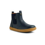 Stivaletto Bobux Kid+ Jodhpur II Navy in pelle blu con elastico laterale e suola flessibile color miele, vista laterale