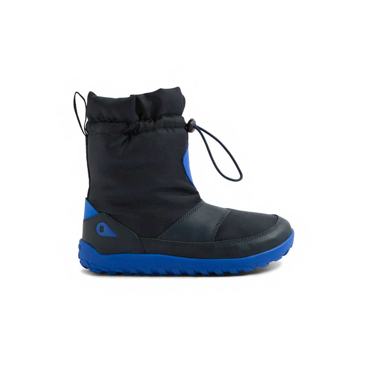 Stivale impermeabile Bobux Kid+ Alpha Paden Navy blu con chiusura a cordino e suola blu antiscivolo flessibile