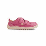 Sneaker barefoot Bobux Kid+ Alpha Dawn Cashmere Rose in pelle rosa con doppio velcro e suola chiara flessibile, vista laterale