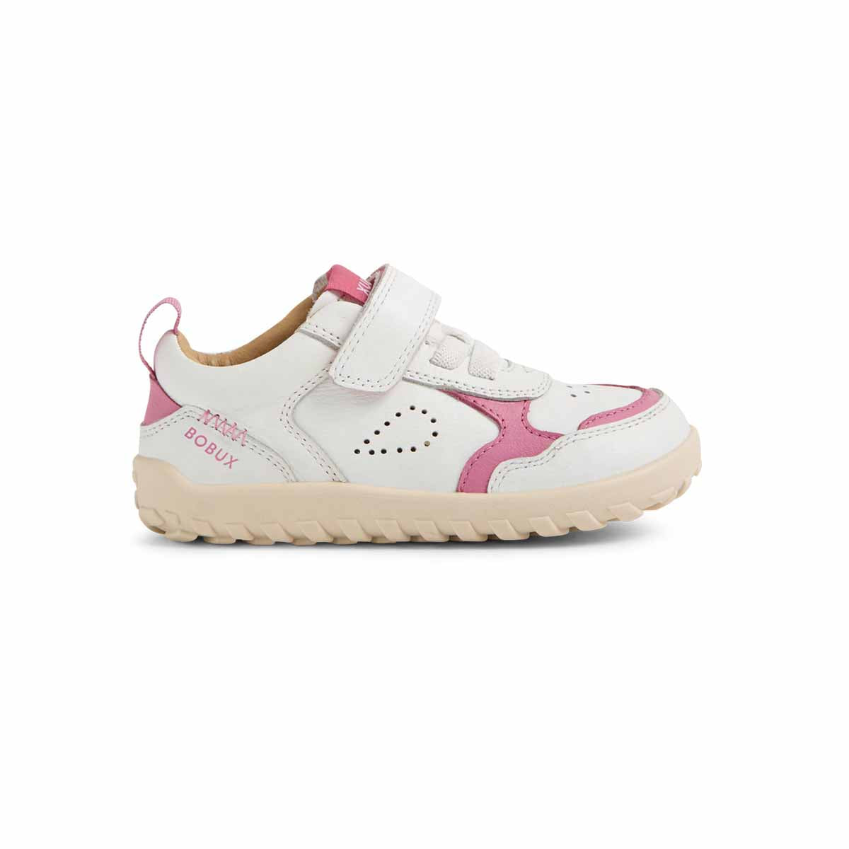 Bobux Alpha Neo scarpe barefoot bambino colore White-Cashmere Rose