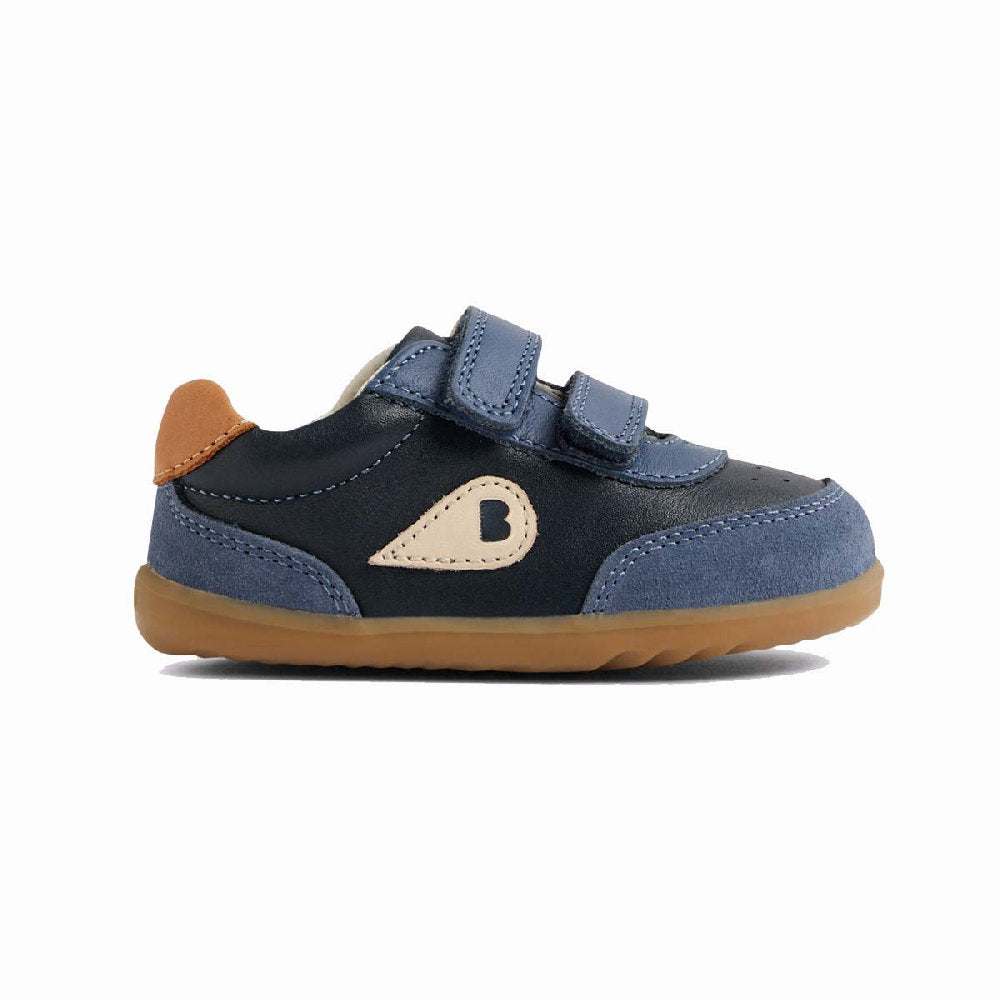 Bobux Step Up Champ Navy Vintage Indigo scarpe primi passi blu in pelle e camoscio