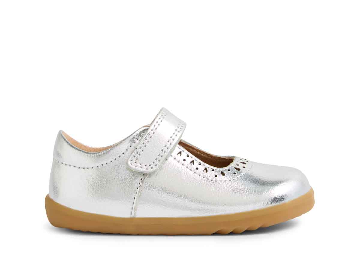 Bobux Step Up Lola Silver scarpe primi passi Mary Jane bambina argento
