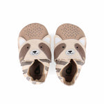 Bobux Soft Sole Rickie Pearl + Beige, scarpine in pelle beige con musetto di procione