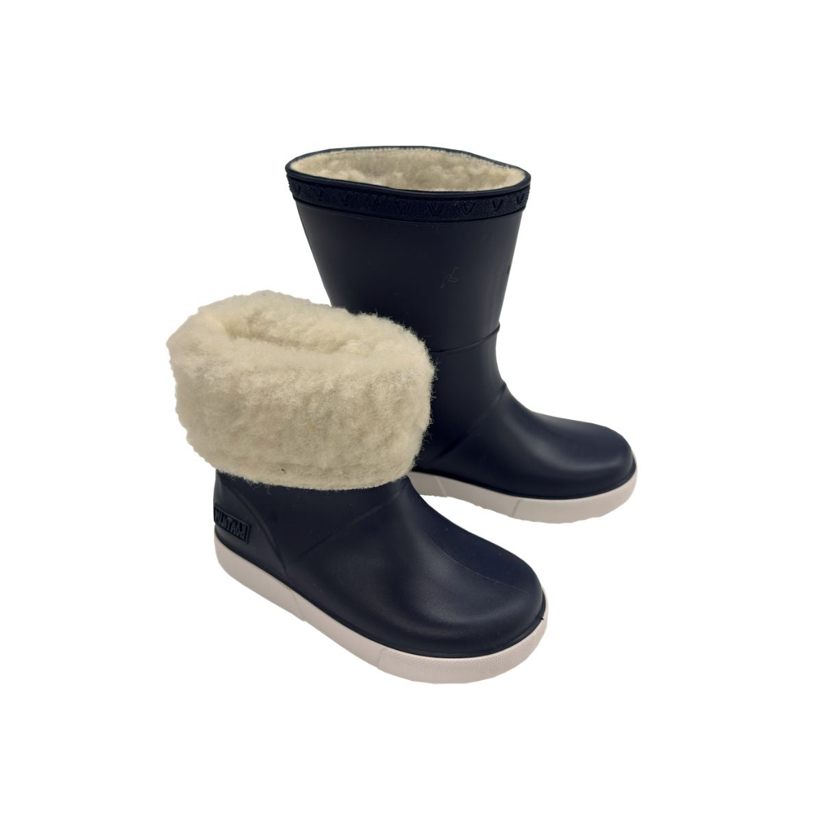 Stivale alto da pioggia in gomma Boatilus Seals Navy/White per bambini