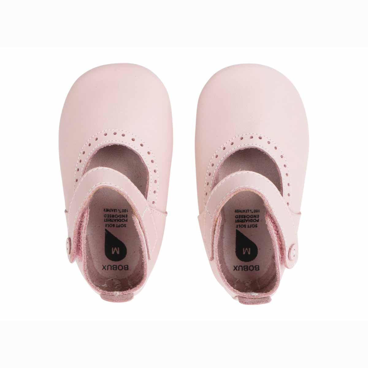Bobux Soft Sole Delight babbucce in pelle bianca con traforo sulla punta