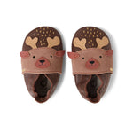 Bobux Soft Sole Moose Toffee, scarpine in pelle color toffee con musetto di alce