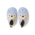 Bobux Soft Sole Husky Skyway, scarpine in pelle azzurra con musetto di husky