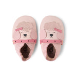 Bobux Soft Sole Fifi Poodle babbucce in pelle rosa con barboncino