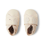 Bobux Soft Sole Peek a Boo Kitti White Swan, scarpine in pelle bianca con musetto di gattino