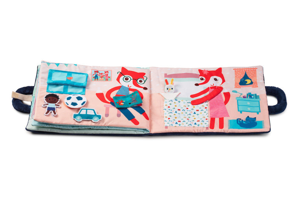 Buonasera Piccola Volpe Lilliputiens, libro di stoffa per la nanna