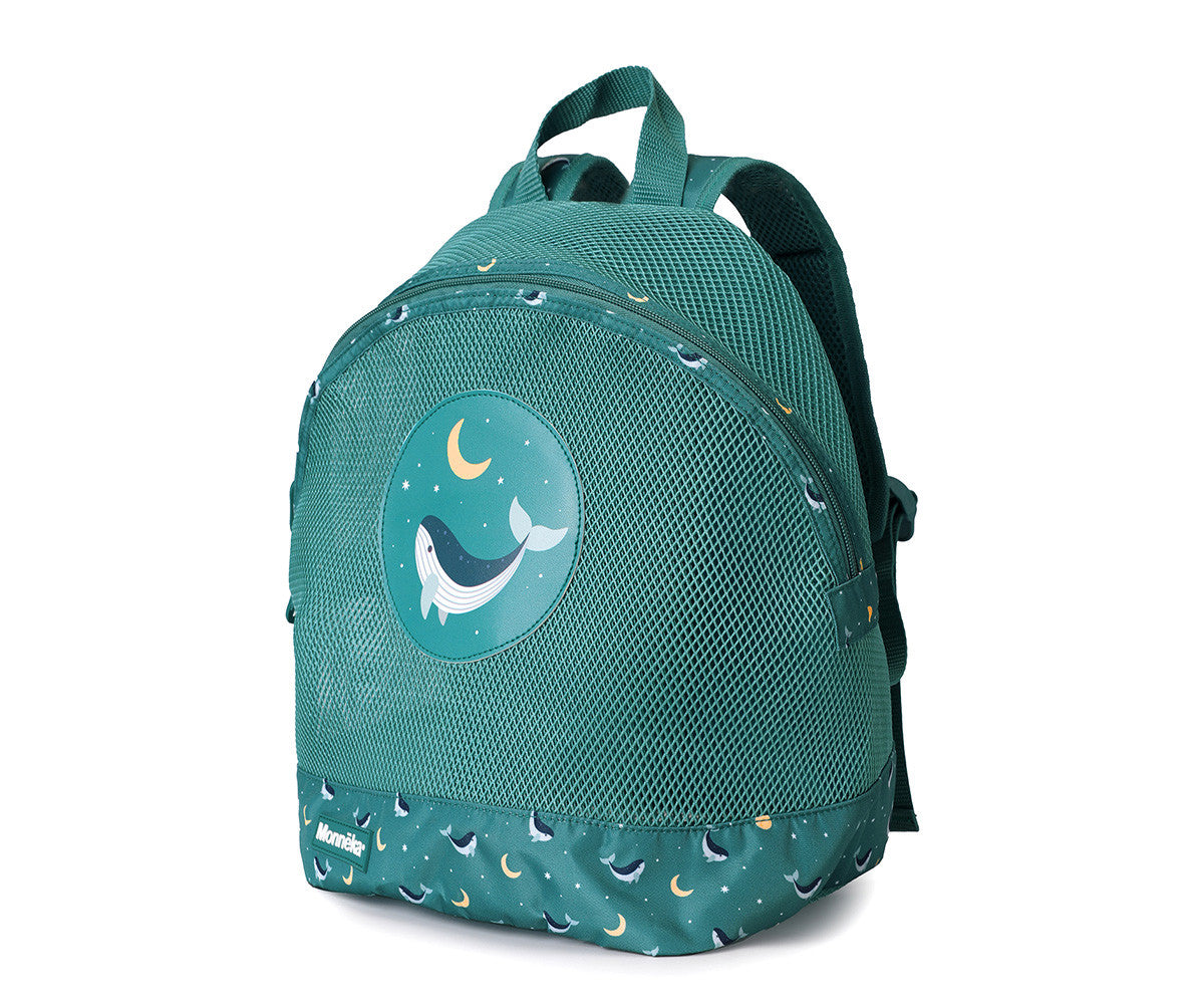 Zaino spiaggia bambini anti sabbia – Monnëka Whale Teal