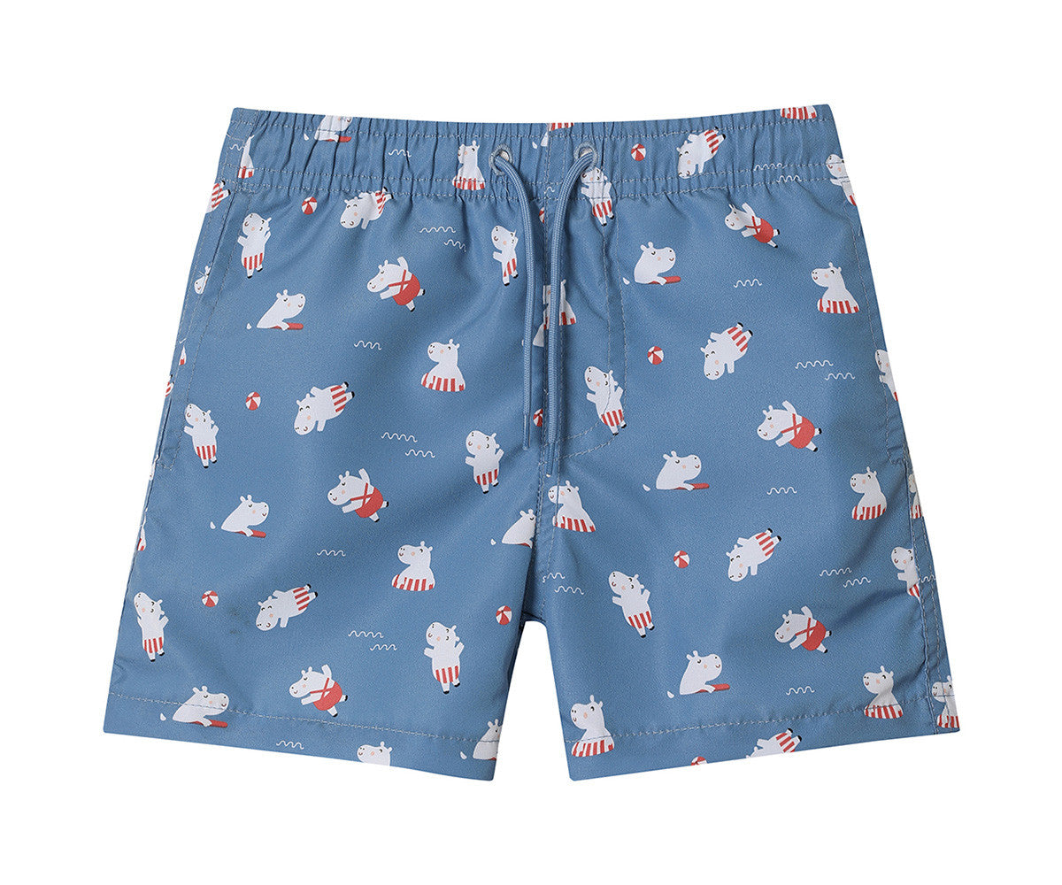 Costume boxer da mare Hippos Monnëka per bambini con tessuto UPF 50+