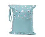 Borsa impermeabile bambini Tutete Pandas in Space verde acqua 40 x 31,5 cm con tasca anteriore e maniglietta
