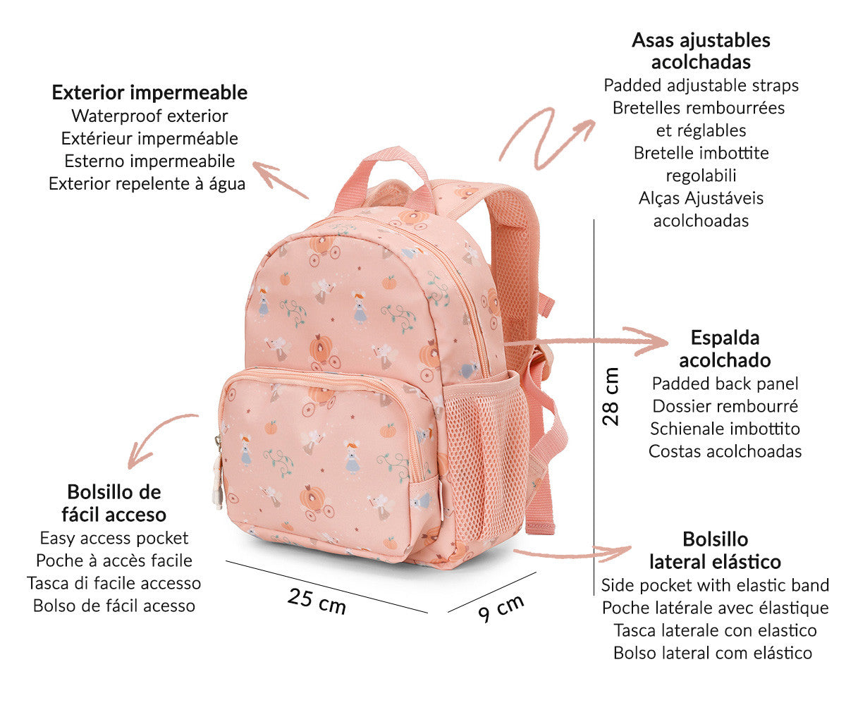 Tasca esterna con zip dello zainetto Tutete Mouse Fairies