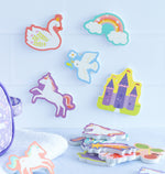 Giochi bagnetto unicorno in schiuma EVA A Little Lovely Company con retina