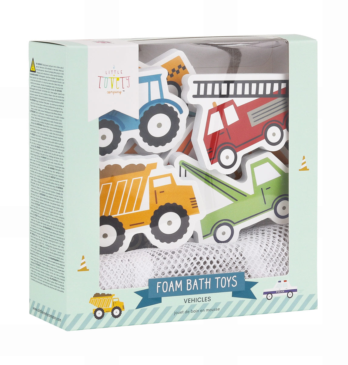 Forme in schiuma bagnetto Veicoli A Little Lovely Company, giochi per il bagnetto dai 3 anni