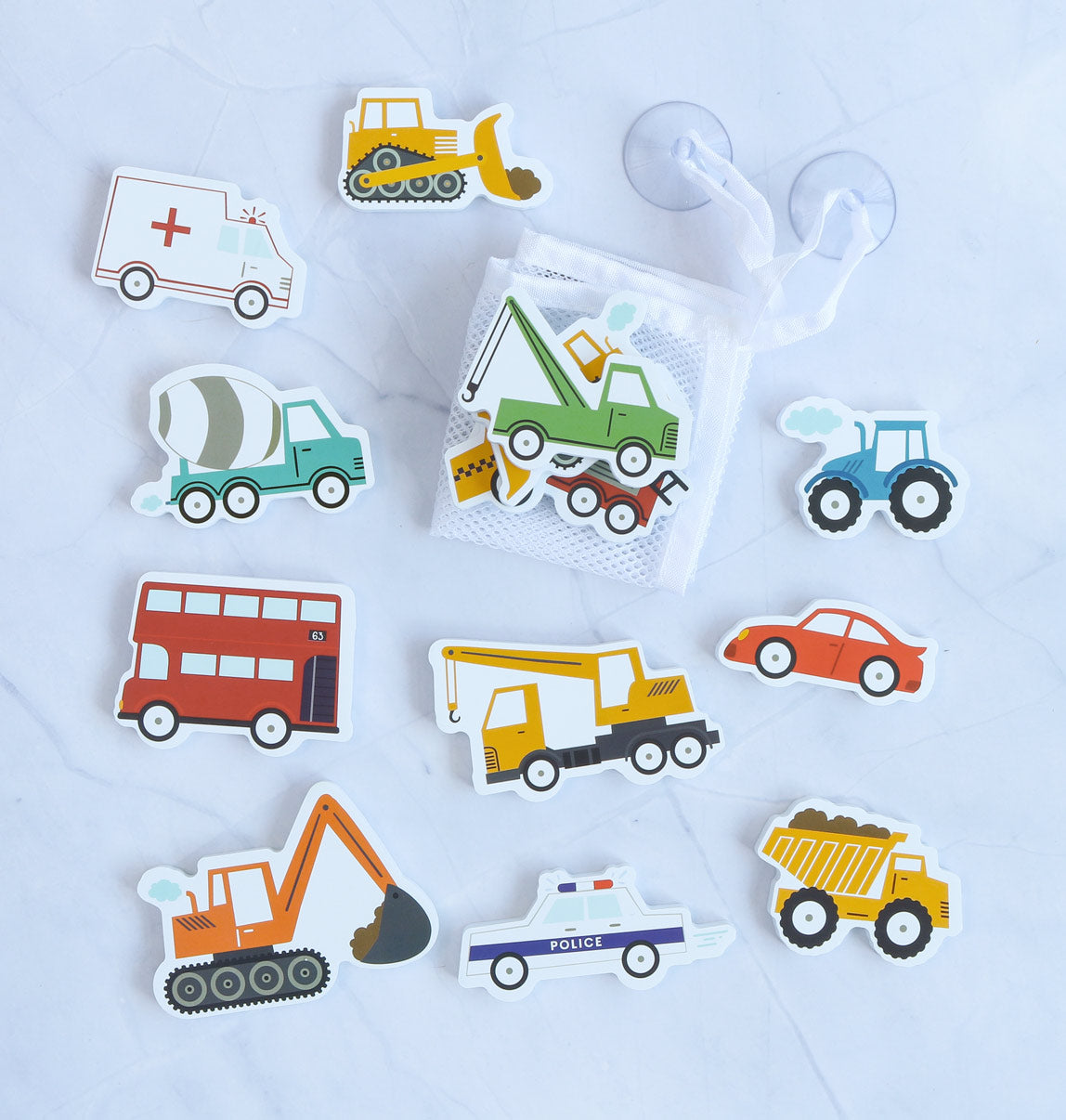 Set 14 forme in schiuma Veicoli A Little Lovely Company, regalo bambino 3 anni