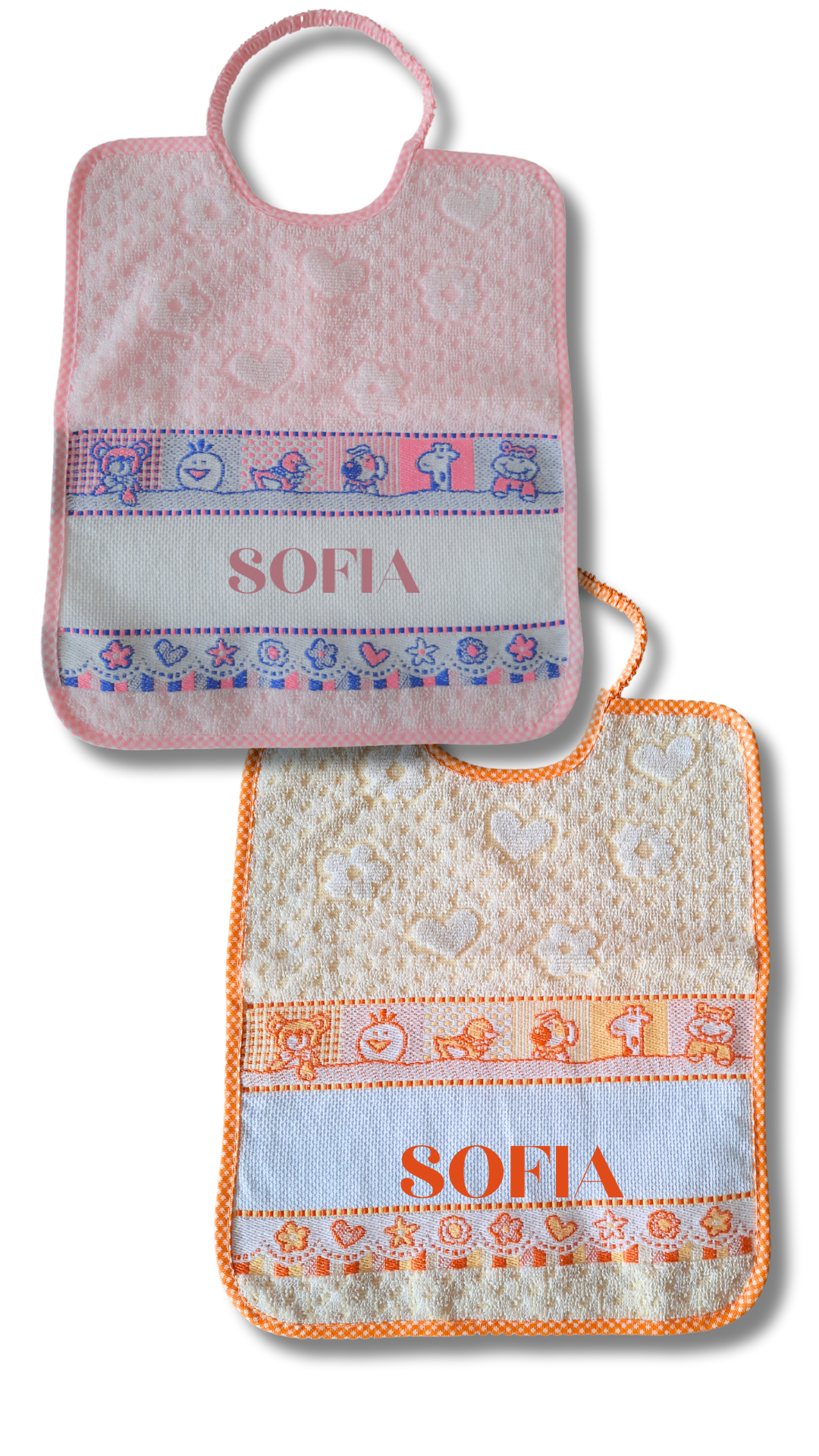 Set Bavaglini Spugna Personalizzabili - Rosa