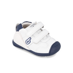 Scarpe da bambino Biomecanics in pelle, design ergonomico con puntale rinforzato e suola flessibile per primi passi sicuri.