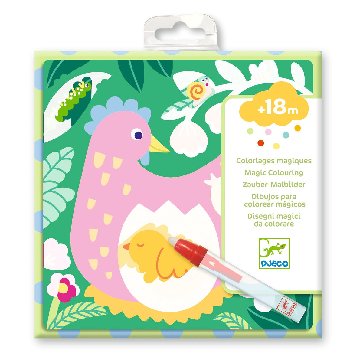 Disegni Magici Djeco Cucù Cuccioli del Giardino, confezione