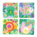 Disegni Magici Djeco Cucù Cuccioli del Giardino, le 4 tavole colorate