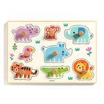 Djeco Hippo'n'Co, puzzle a incastro in legno per bambini di 1 anno