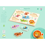 Puzzle ad incastro in legno Djeco Hippo'n'Co dai 12 mesi